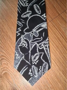 VINTAGE 1991 The Beatles Silk Tie Black White Made in USA